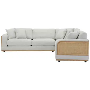 Livetastic ROHOVÁ SEDAČKA, textil, dřevo, světle šedá