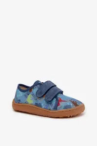 Dětské bosé pantofle s dinosaury Froddo Canvas