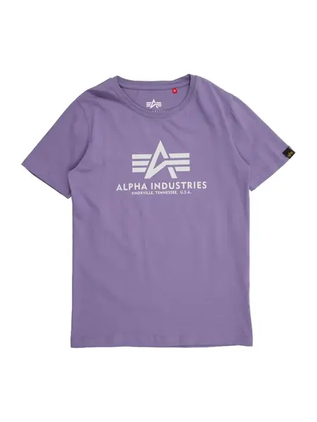 ALPHA INDUSTRIES Tričko  fialová / biela