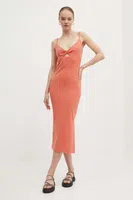 Šaty Roxy Wavey Lady oranžová barva, midi, ERJKD03469