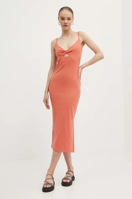 Šaty Roxy Wavey Lady oranžová barva, midi, ERJKD03469