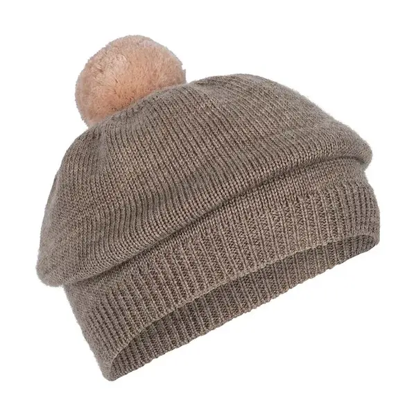 Dětský vlněný baret Konges Sløjd LOULI BERET hnědá barva, KS101254