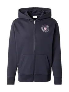 GANT Tepláková bunda  tmavomodrá / červená / biela