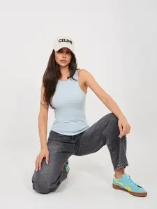 Modrý dámský top na ramínka