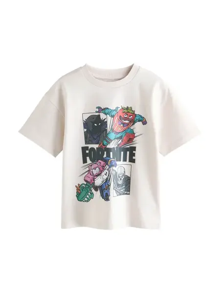 Next Tričko 'Fortnite'  kamenná / zelená / červená / čierna