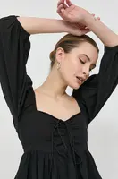 Bavlněná halenka Notes du Nord Filippa dámská, černá barva, hladká