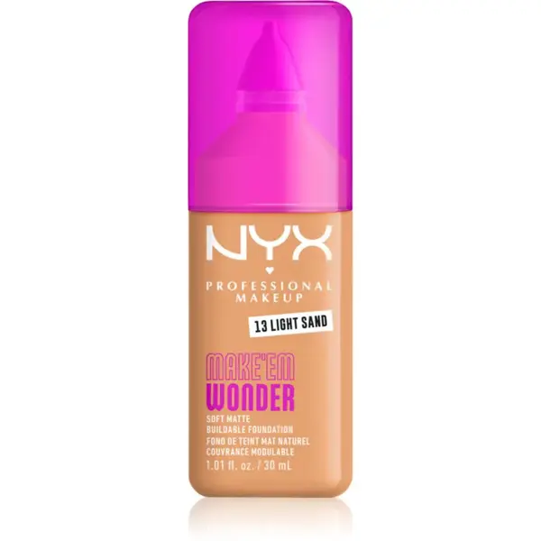 NYX Professional Makeup Make ‘Em Wonder lehký matující make-up odstín 13 Light Sand 30 ml