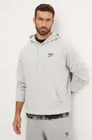 Bavlněná mikina Puma pánská, šedá barva, s kapucí, s potiskem, 626748