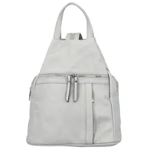 Stylový dámský koženkový batoh Narcisa, světle šedý