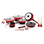 Royalty Sada nádobí 17 ks, červenočerná
