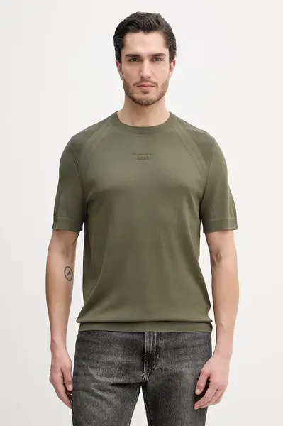 BOSS Green basic tričko pánské s příměsí hedvábí BOSS X PORSCHE