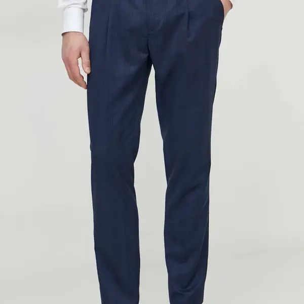 Kalhoty Sisley pánské, tmavomodrá barva, jednoduché