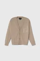 Dětský svetr Emporio Armani hnědá barva, lehký