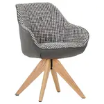 Novel ŽIDLE S PODRUČKAMI, žinylka, vzhled kůže, šedá, bílá, barvy dubu