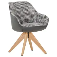 Novel ŽIDLE S PODRUČKAMI, žinylka, vzhled kůže, šedá, bílá, barvy dubu