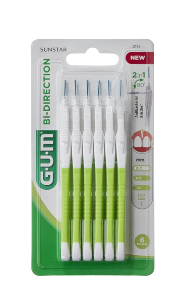 GUM Bi-direction ultra Medzizubná kefka s ohybným mechanizmom 0,7 mm ISO1 6 ks