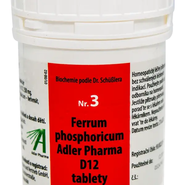 ADLER PHARMA Nr.3 Ferrum phosphoricum D12 1000 tabliet