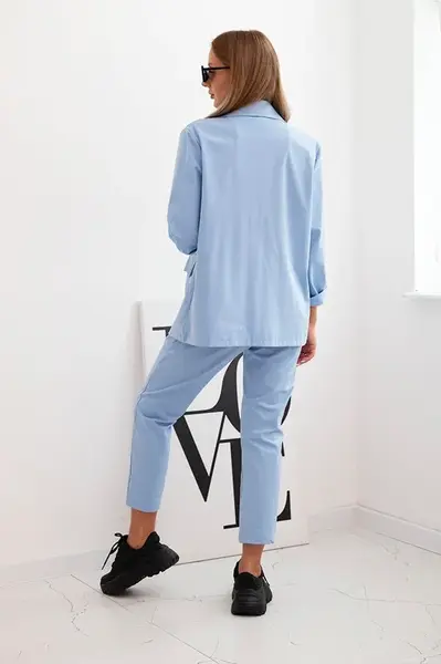 Kesi Włoski Komplet dámsky Punto elegantná sako a nohavice modrý