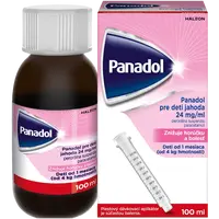 PANADOL pre deti jahoda, od 3M+, proti horúčke a bolesti zúbkov, suspenzia 100 ml
