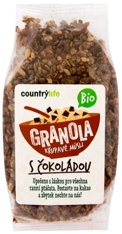 COUNTRY LIFE Granola Chrumkavé müsli s čokoládou BIO 350 g