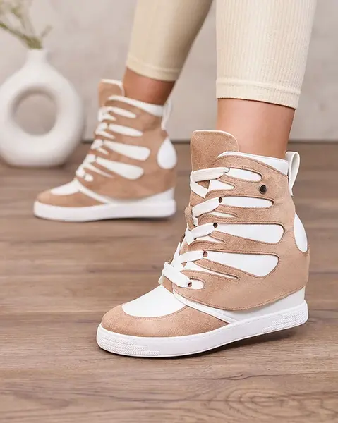 Resti Light brown Pamstinsa women's sporty boots on heels