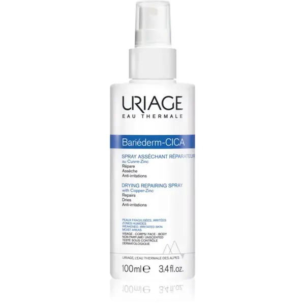 Uriage Bariéderm Cica Drying Repairing Spray vysušujúci reparatívny sprej s obsahom medi a zinku 100 ml