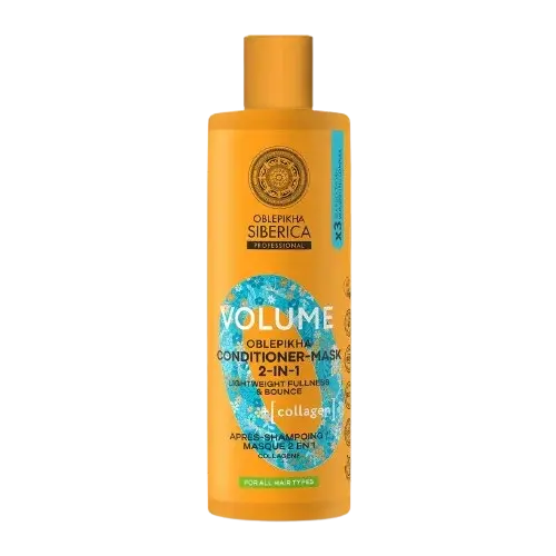 NATURA SIBERICA Oblepikha O Volume Kolagenový kondicionér-maska pro objem 2v1 400 ml