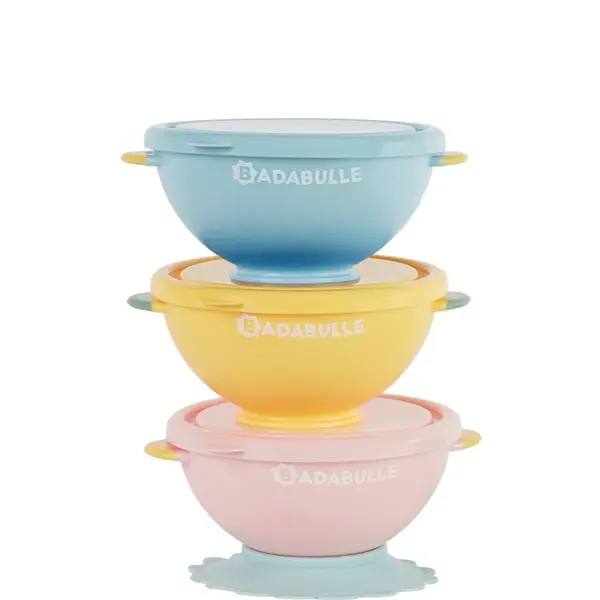 Badabulle Fun Colors miska s viečkom 3 ks