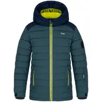 LOAP FULMOS Chlapecká lyžařská bunda, tmavě zelená, velikost 112-116