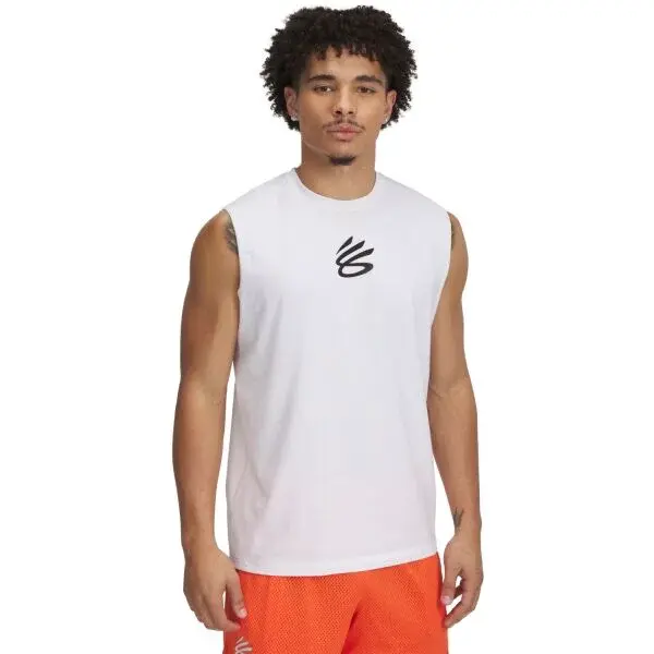 Under Armour CURRY SLVS TEE Pánské tílko, bílá, velikost M