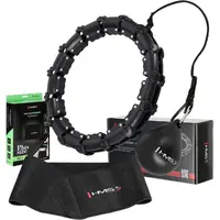 HMS SET HHW11 PLUS SIZE + BR163 PLUS SIZE Sada masážní obruče se závažím a zeštíhlujícího pásu, černá, velikost