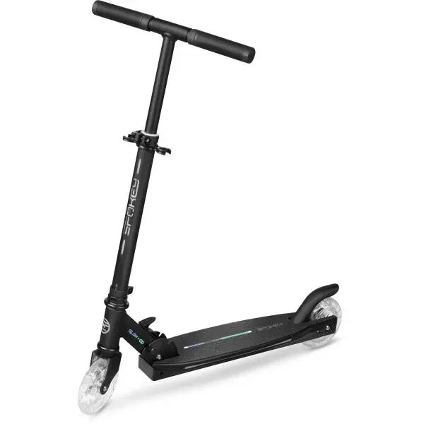 Spokey GO GLOW Svítící skládací koloběžka, černá, velikost