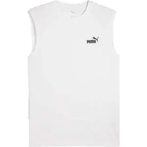 Puma ESSENTIALS NO 1 LOGO SLEVEIESS TEE Pánské tílko, bílá, velikost