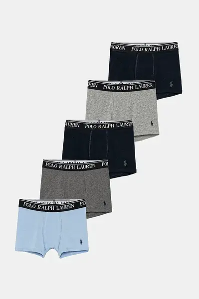 Dětské boxerky Polo Ralph Lauren 5-pack šedá barva, 9P5014