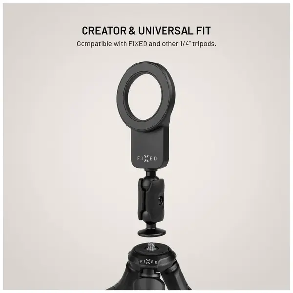 1/4" Magnetický Držák na telefon FIXED, s podporou MagSafe, 1/4" závit, černý
