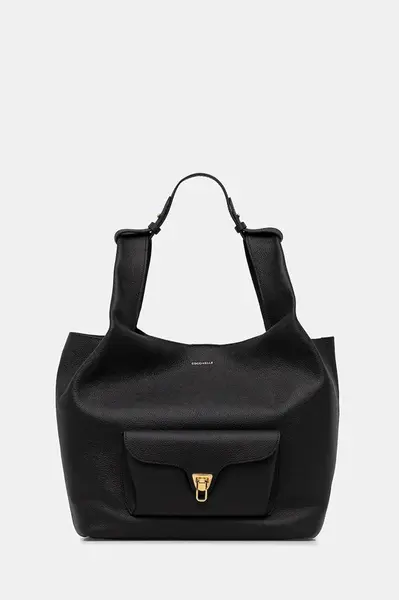 Kožená kabelka Coccinelle BEAT černá barva, E1.TDP.11.01.01