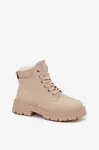 Boto Dámské zimní boty s kožíškem na zip světle béžové Tharika