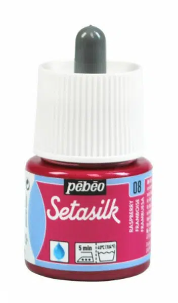 Barva na hedvábí Setasilk 45ml – 08 červená malinová