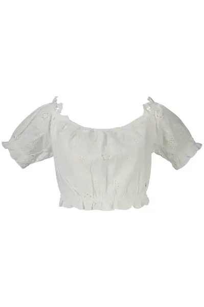 Bílý krajkový top GUESS JEANS