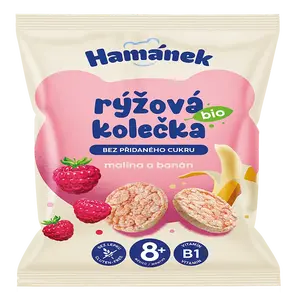 HAMÁNEK Rýžová kolečka malina a banán BIO 35 g