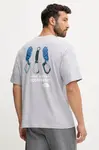 Bavlněné tričko The North Face pánské, modrá barva, s potiskem, NF0A8F2GBOB1