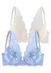 PETITE FLEUR Podprsenka  krémová / nebesky modrá
