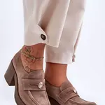 Dámské semišové polobotky na podpatku