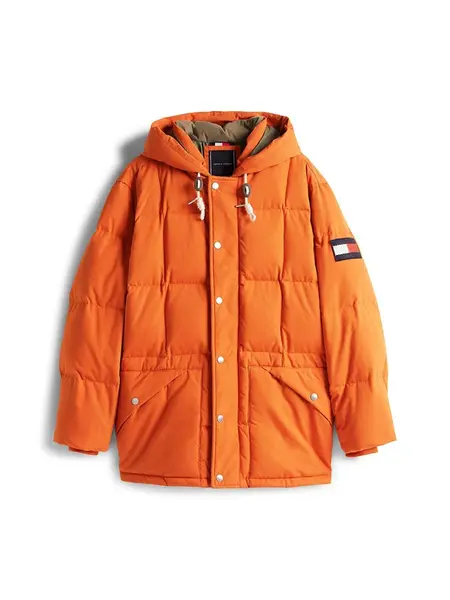TOMMY HILFIGER Zimná parka  oranžová / červená / čierna / biela
