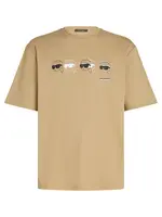 Karl Lagerfeld Tričko  tmavobéžová / čierna / biela