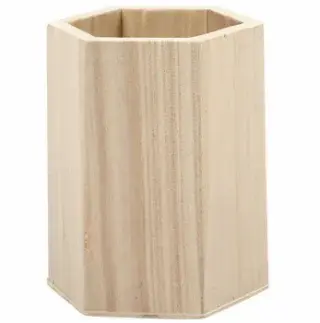 Dřevěný stojan na tužky šestihranný