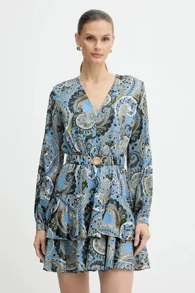 Šaty Guess CLARISSE modrá barva, mini, W5BK53 W2770