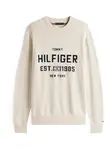 TOMMY HILFIGER Sveter 'ATHLEISURE'  kapučíno / čierna
