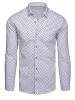 Koszula męska casualowa biała w romby Dstreet