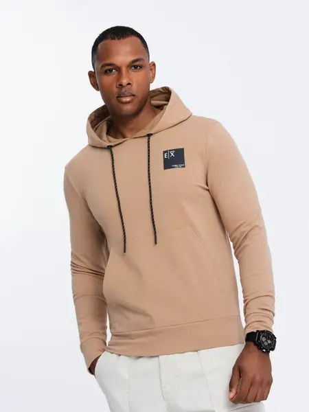 Ombre Men's logo kangaroo hoodie - brown